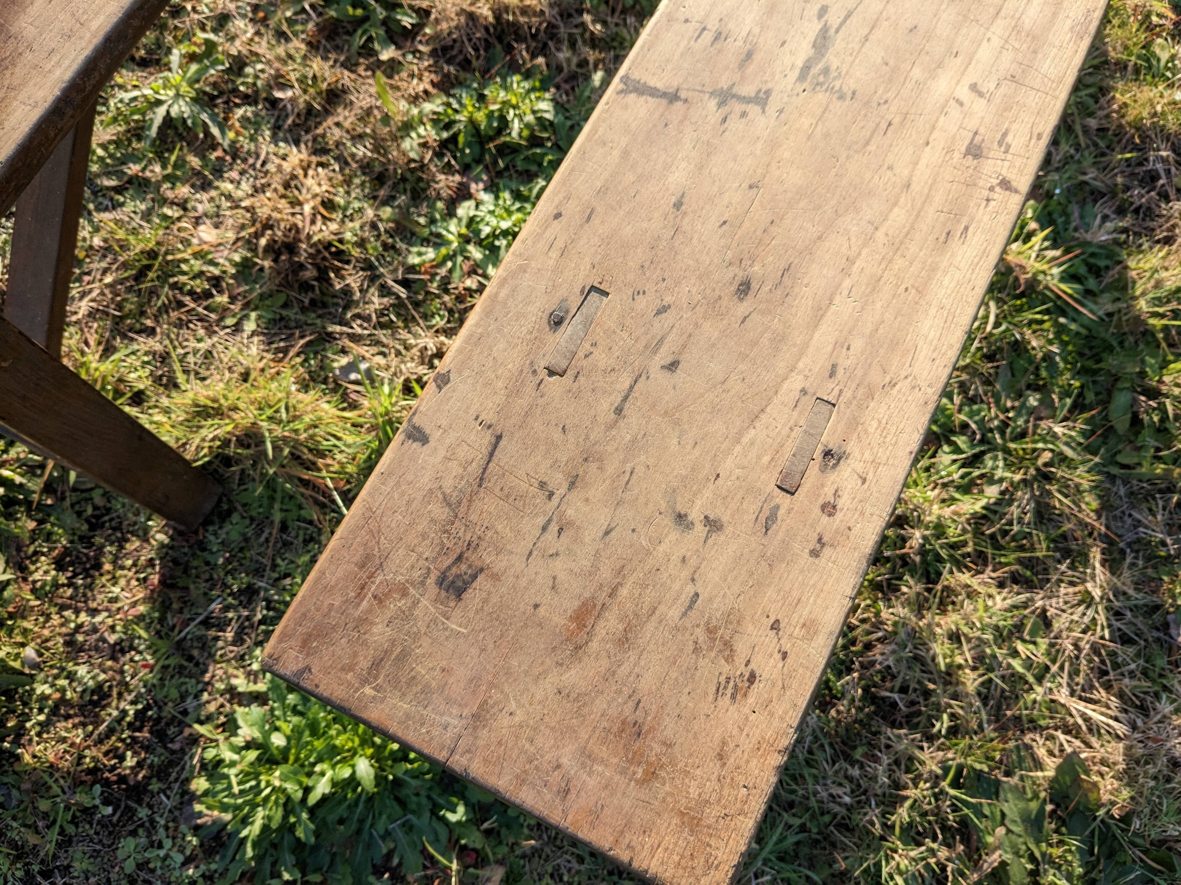 Solid wood truss bench