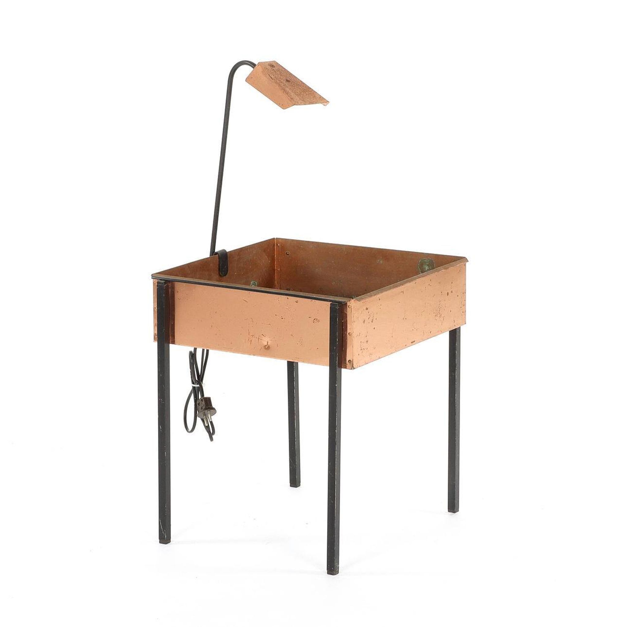 Copper flower box with integrated lamp - Hans Agne Jakobsson