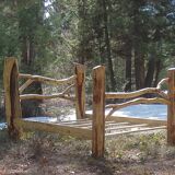 Handcrafted log pine bed originally made/ pine bed