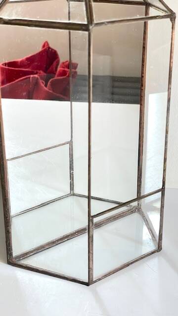 Vide poche mural miroir et laiton vintage