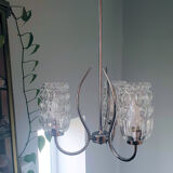 Vintage suspension 50/60s chrome and glass