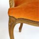 Orange ras ras velvet louis XV chair