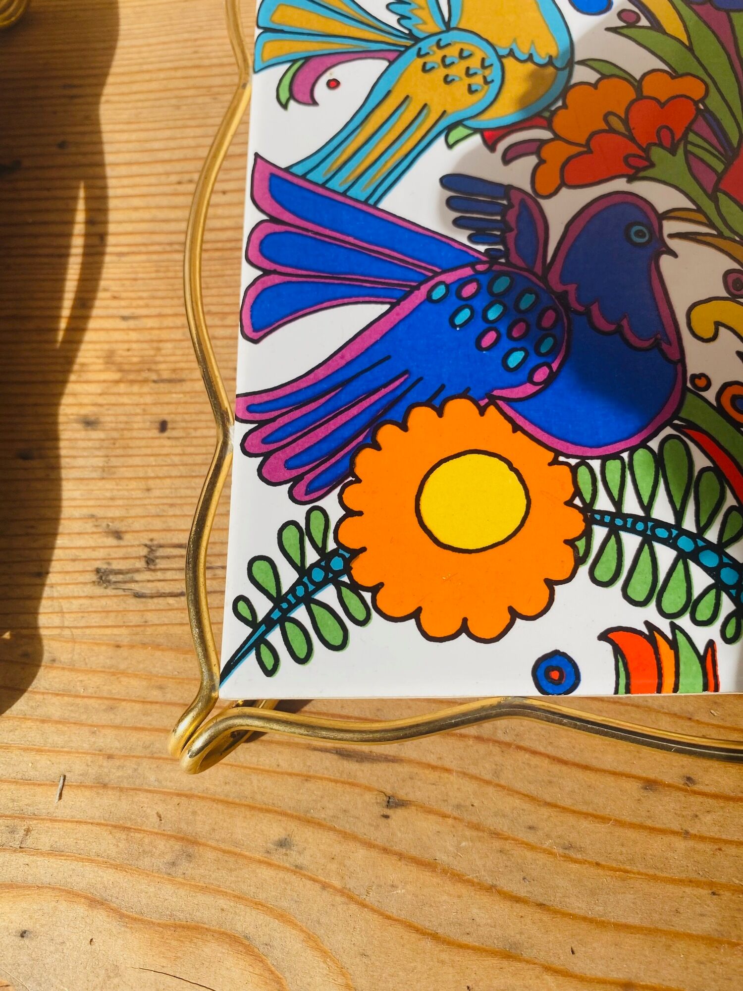 Duo of underwear acapulco villeroy and boch in brass and earthenware 1970s.
