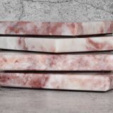 Madeji – Pink Square Natural Marble Coasters- set of 4