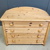 Scandinavian pine wood chest of drawers, 1980s