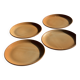 Set of 4 flat dinner plates in stoneware, no brand underneath.