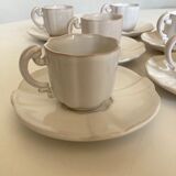 Set of 6 cups in glazed earth with Pierre Motton godrons in Gien 1960
