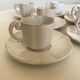 Set of 6 cups in glazed earth with Pierre Motton godrons in Gien 1960