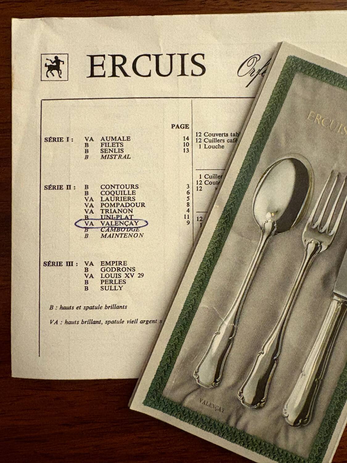 Silver-plated metal cutlery set Ercuis model Valençay - 148 pieces