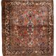 Handmade antique Persian Sarouk square rug 4.1'x 4.1' (125cm x 125cm) 1920s