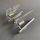 Set of vintage wall lights, ‘ice’ glass and metal, 1970s