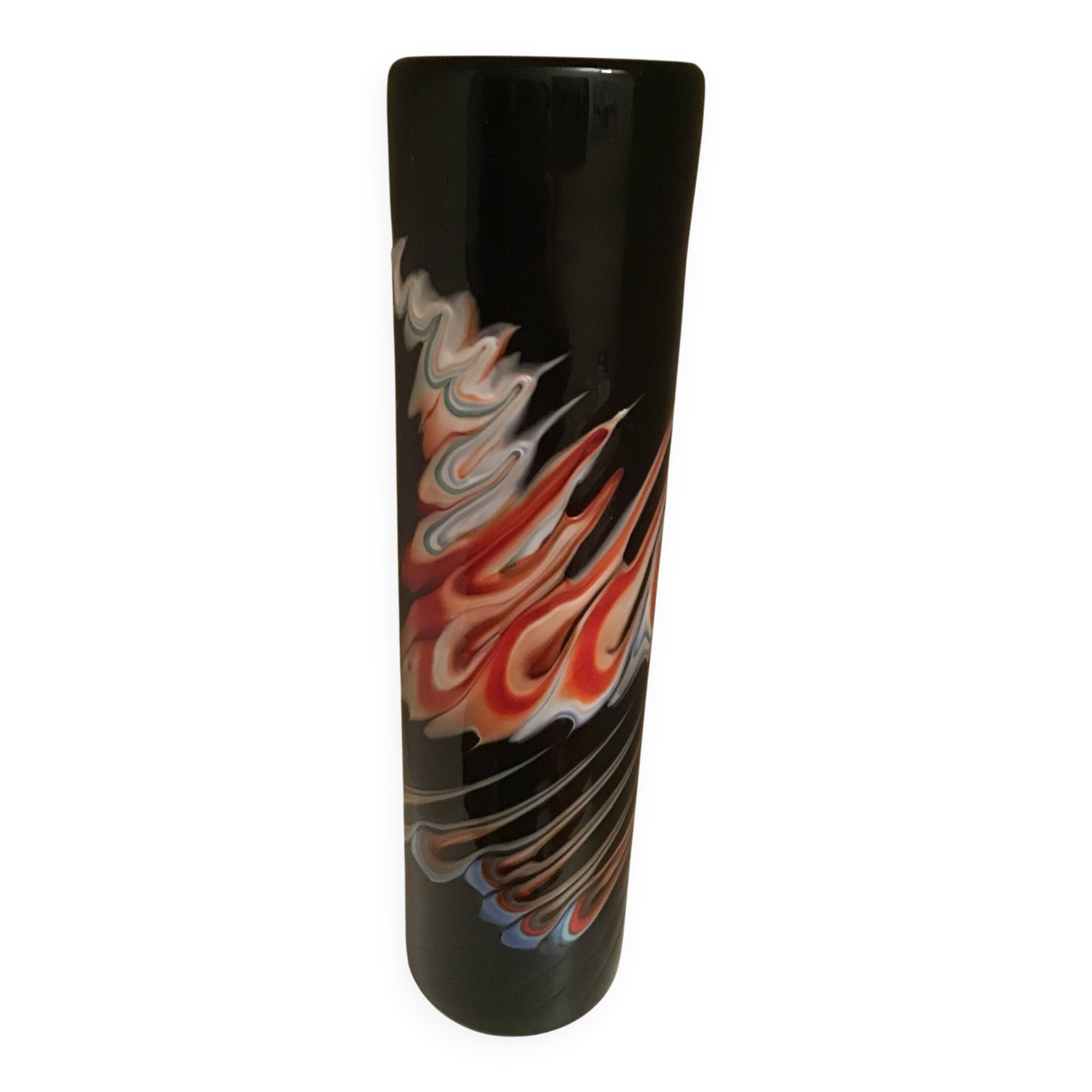 Multi-layer blown glass roller vase