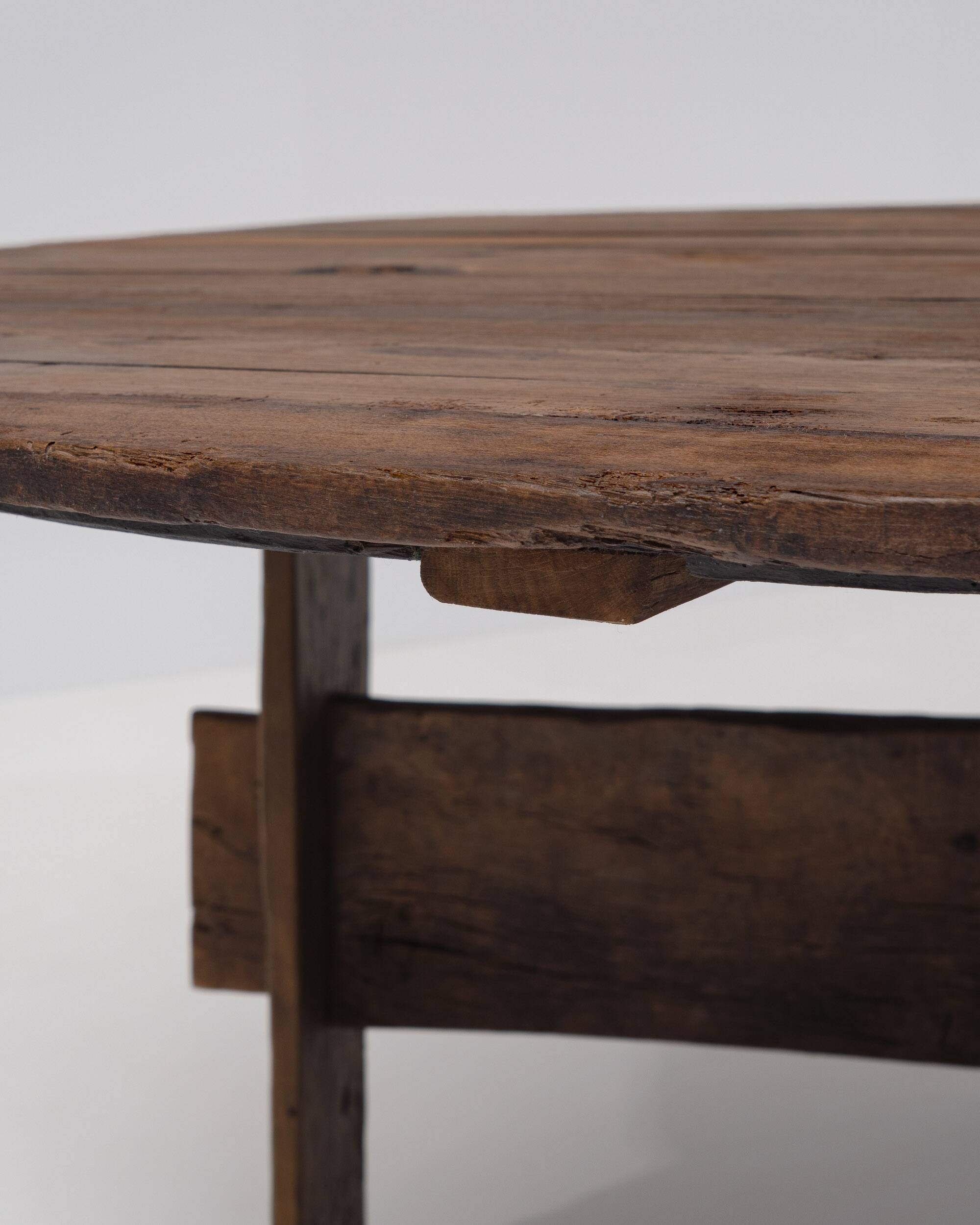 Impressive XL Oak Farmhouse Dining Table, France 19th century
