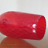 Italy 60s 70s red glass vase