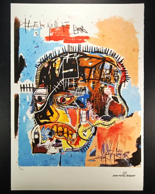 Lithographie en édition limitée de Jean-Michel Basquiat, années 1990, numérotée au crayon.