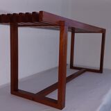 Banc à lattes scandinaves, teck 1970
