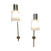 Paire de grandes lampes modulables "design industriel 1950".
