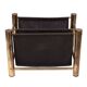 Vintage Brass and Canvas Magazine holder 1970s France
