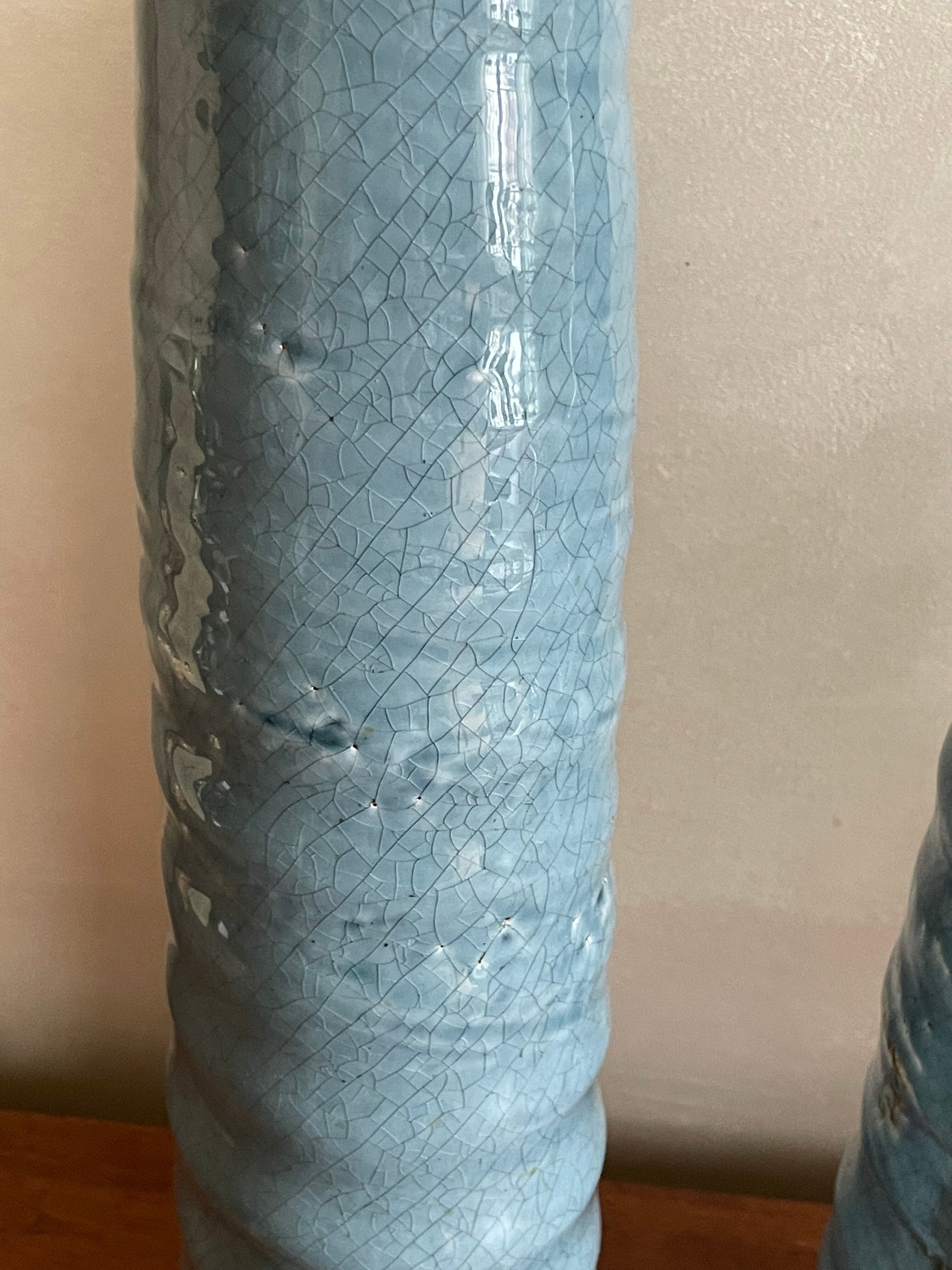 Duo de vases acier et grès