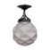 Geometric French Glass and Iron Pendant Light