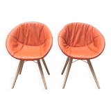 Pair of Gliss Wood 904 armchairs, Pedrali