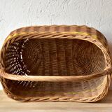 Vintage wicker basket crossed with a yellow scoubidou