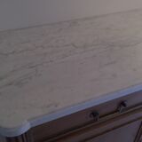 Sideboard 3 doors in mahogany style Louis XVI marble top