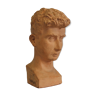 A man's terracotta bust, dated and signed