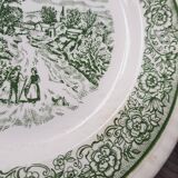 Set of 4 flat green and blue plates