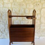 Vintage side table with magazine rack, 1960s