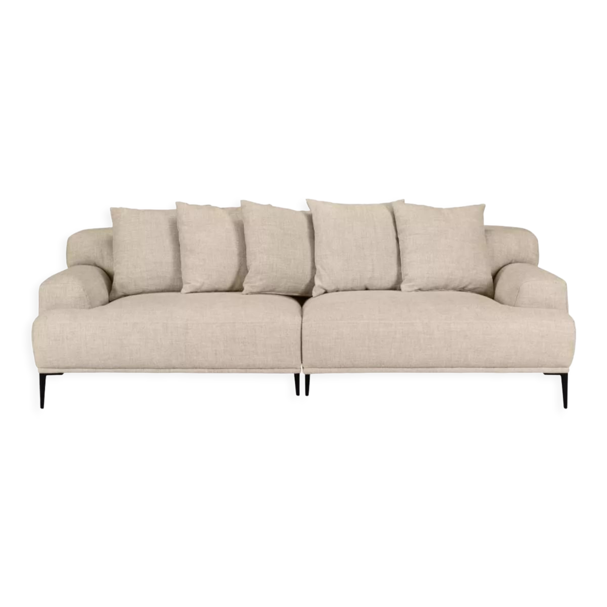 3-seater linen sofa - Natural - Habitat