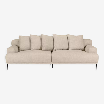 3-seater linen sofa - Natural - Habitat