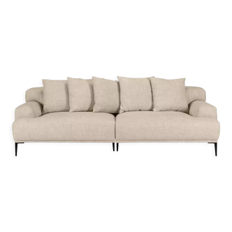 3-seater linen sofa - Natural - Habitat