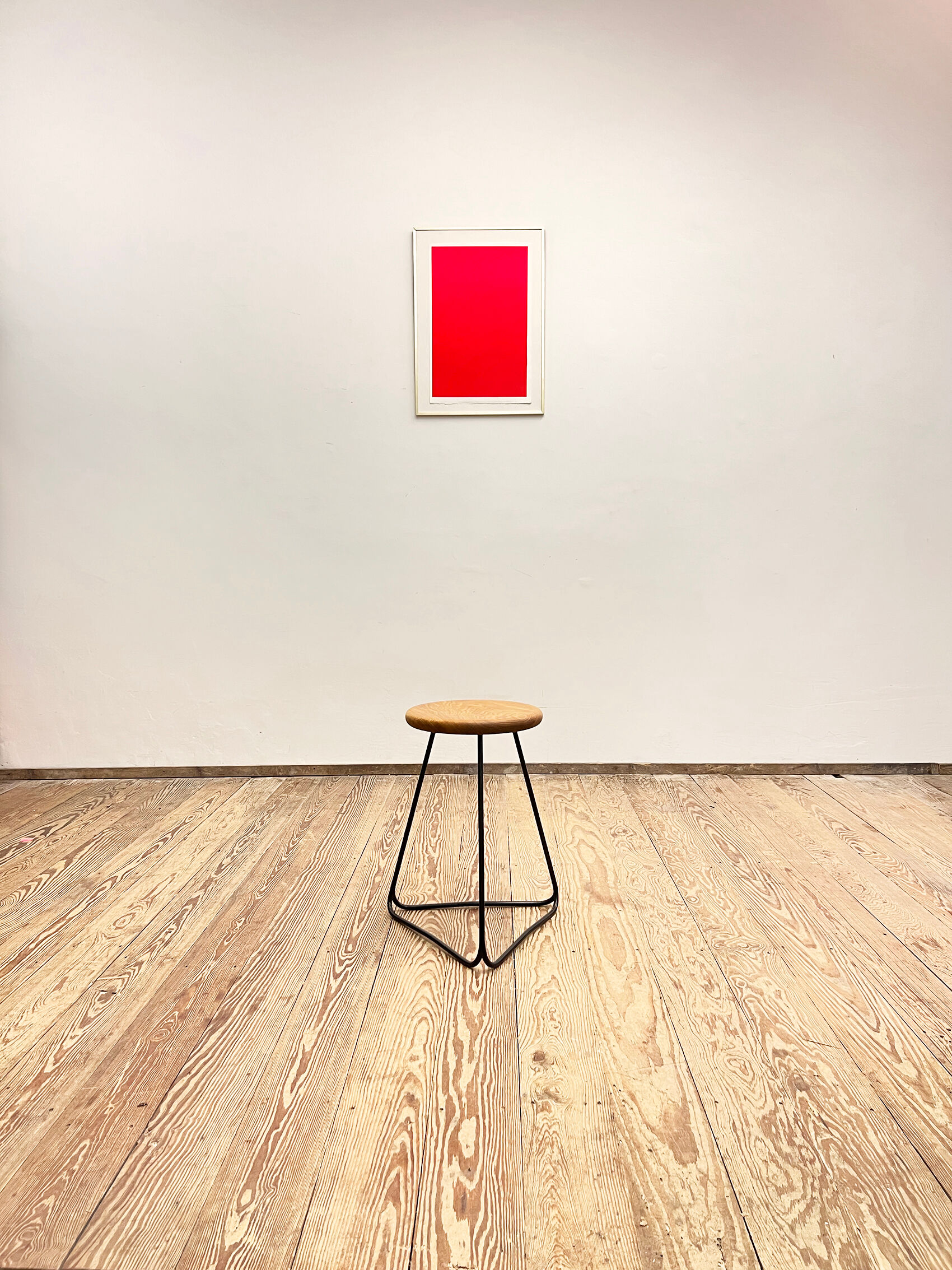 Bar stool in steel and oak