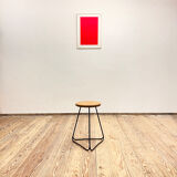 Bar stool in steel and oak