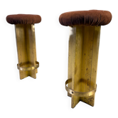 Tabourets de bar en laiton vintage italiens, années 1970