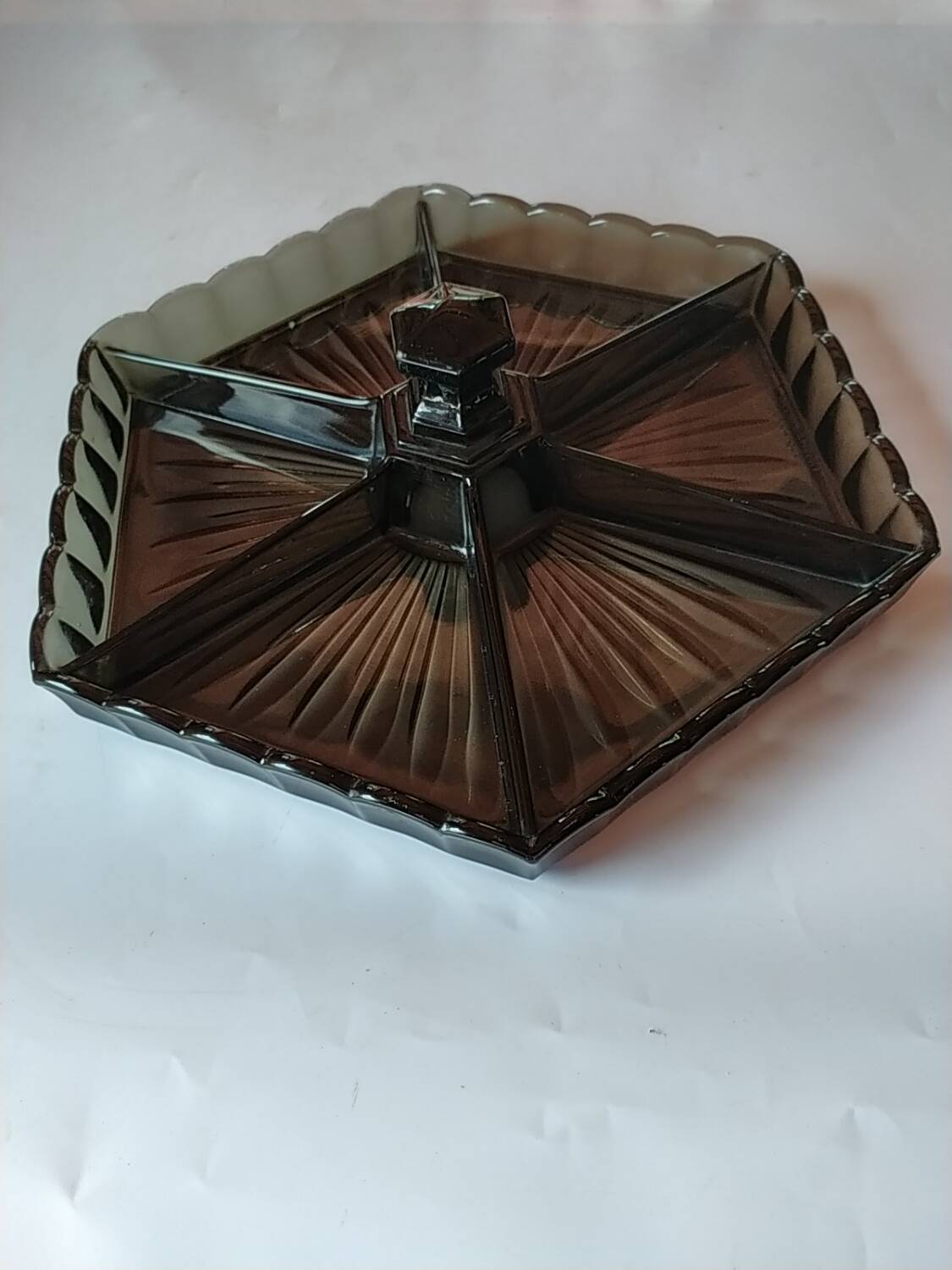 Val Saint Lambert serving dish. Art Deco.