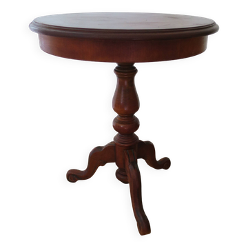 Side table - Tripod pedestal table - marquetry - Louis Philippe - mahogany stain