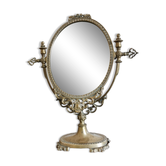 Miroir ovale sur pied psyché