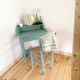 Coiffeuse vintage en bois peint