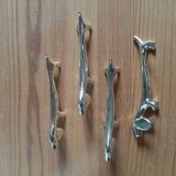 Vintage silver metal knife holder