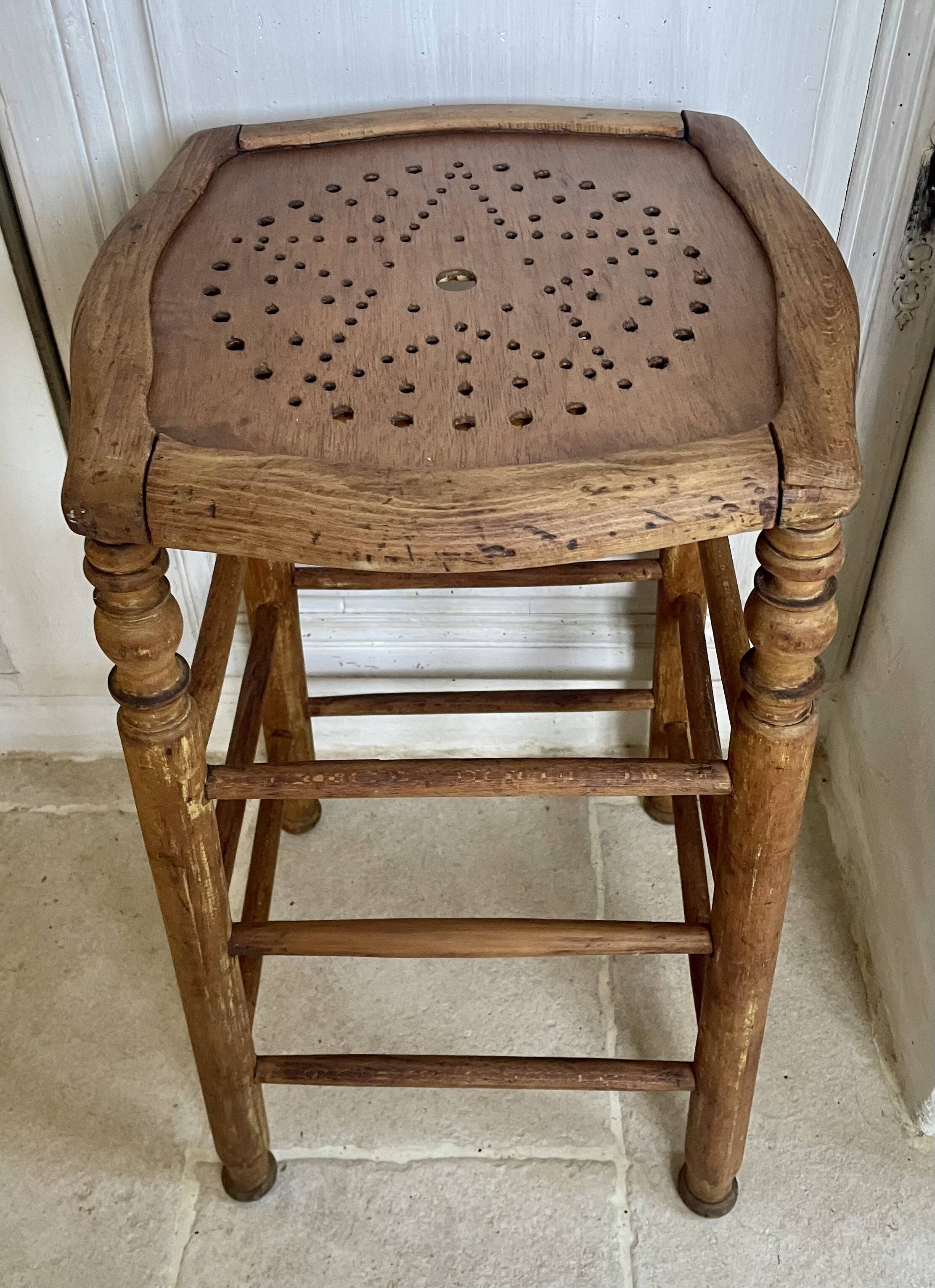 Old wooden bar stool