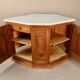 19th century walnut corner cupboard with Carrara marble top