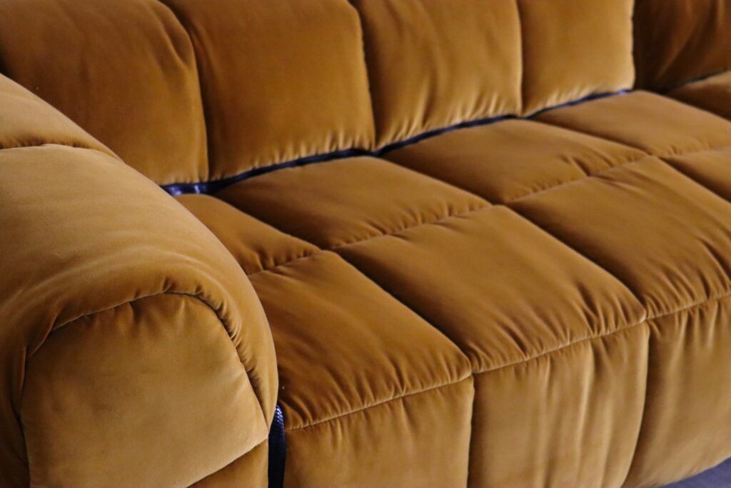 Arflex Strips sofa by Cini Boeri in velvet, Italy 1968