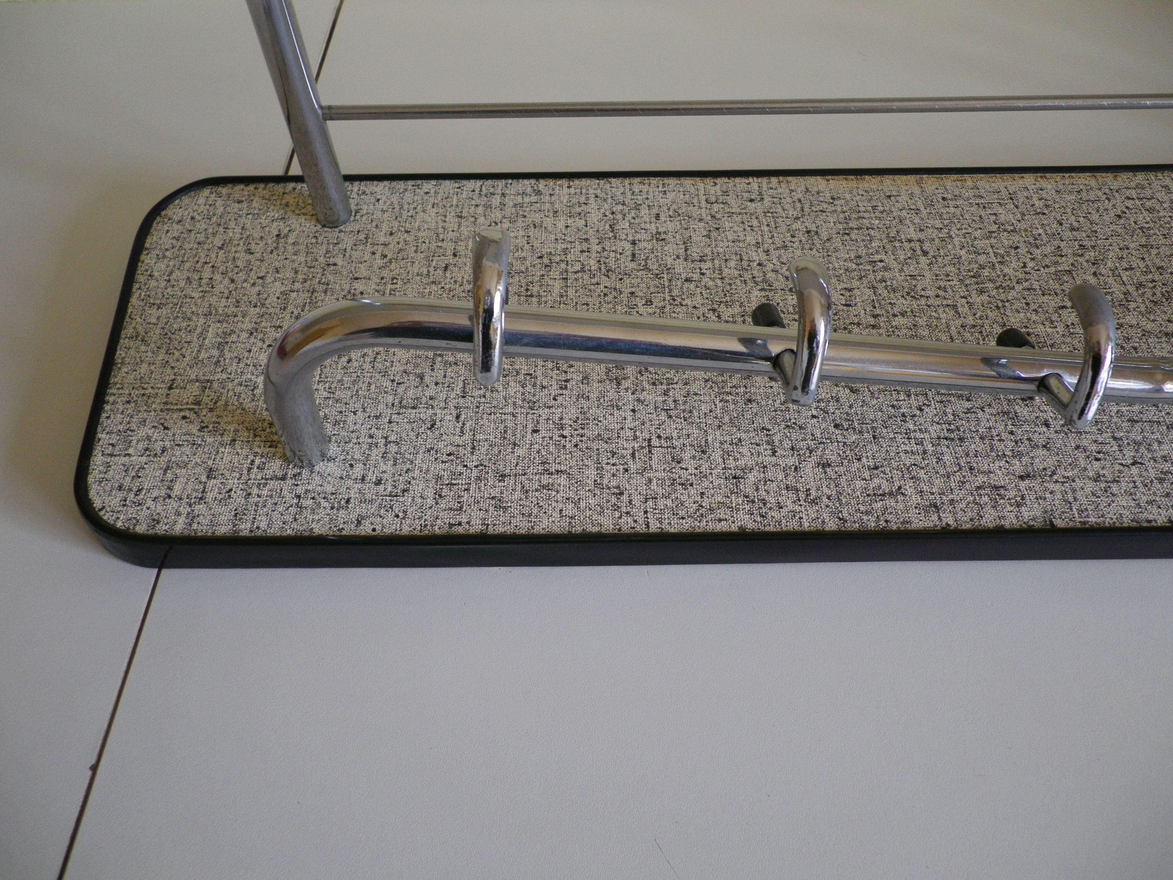Chromed metal wall coat rack 1960