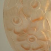French Art Deco Stamped S.E.V.B.A Pink Glass Platform Floral Design 5553