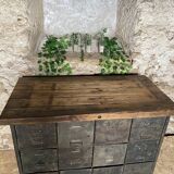 Metal and wood drawer unit