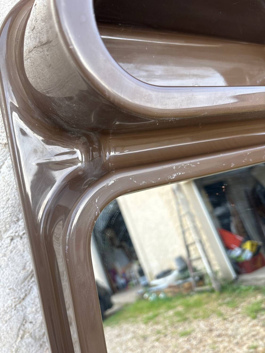 Vintage thermoformed plastic mirror