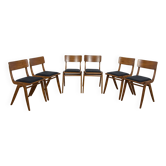 Chaises de Salle à Manger Boomerang de Gościcńskie Furniture Fabryki, 1960s, Set de 6