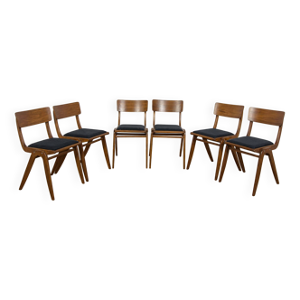 Chaises de Salle à Manger Boomerang de Gościcńskie Furniture Fabryki, 1960s, Set de 6